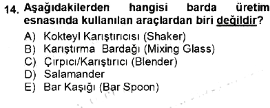 Yiyecek İçecek Yönetimi 2012-2013 Ara Sınav - 14. soru