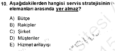 Yiyecek İçecek Yönetimi 2014-2015 Ara Sınav - 10. soru