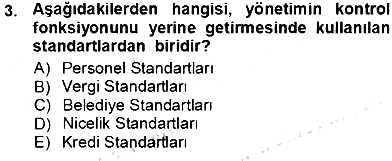 Yiyecek İçecek Yönetimi 2013-2014 Tek Ders Sınavı - 3. soru