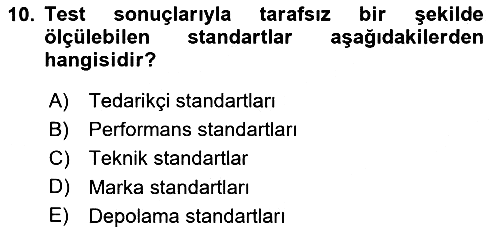 Yiyecek İçecek Yönetimi 2020-2021 Yaz Okulu Sınavı - 10. soru
