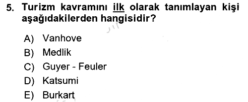 Turizm Mevzuatı 2021-2022 Ara Sınav - 5. soru