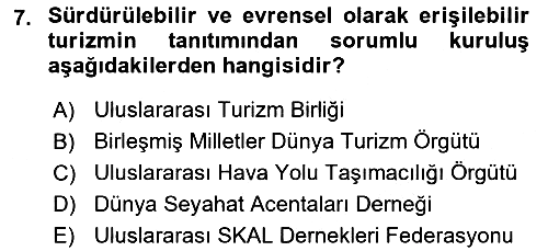 Turizm Mevzuatı 2022-2023 Ara Sınav - 7. soru
