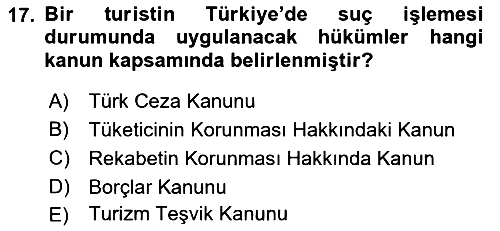Turizm Mevzuatı 2023-2024 Ara Sınav - 17. soru