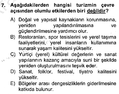 Alternatif Turizm 2012-2013 Ara Sınav - 7. soru