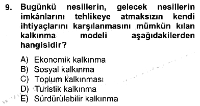 Alternatif Turizm 2012-2013 Ara Sınav - 9. soru