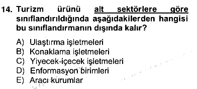 Alternatif Turizm 2012-2013 Ara Sınav - 14. soru