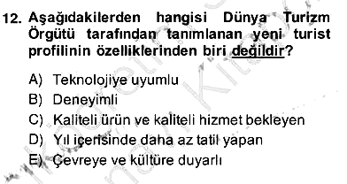 Alternatif Turizm 2013-2014 Ara Sınav - 12. soru