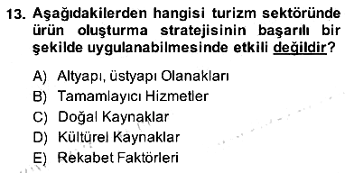 Alternatif Turizm 2013-2014 Ara Sınav - 13. soru