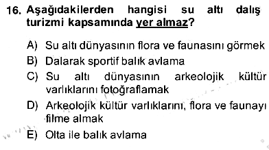Alternatif Turizm 2013-2014 Ara Sınav - 16. soru