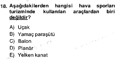 Alternatif Turizm 2013-2014 Ara Sınav - 18. soru