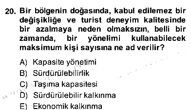 Alternatif Turizm 2013-2014 Ara Sınav - 20. soru
