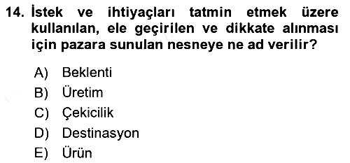 Alternatif Turizm 2015-2016 Ara Sınav - 14. soru