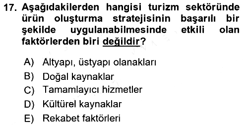 Alternatif Turizm 2015-2016 Ara Sınav - 17. soru