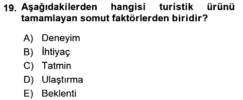 Alternatif Turizm 2015-2016 Ara Sınav - 19. soru