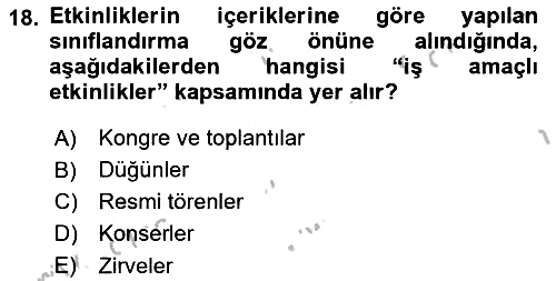 Alternatif Turizm 2016-2017 Ara Sınav - 18. soru