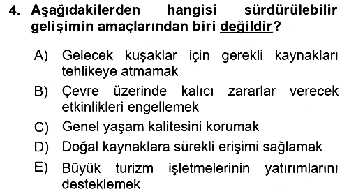 Alternatif Turizm 2023-2024 Ara Sınav - 4. soru