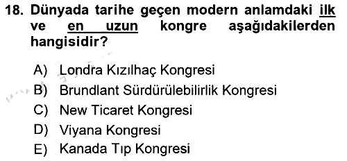 Alternatif Turizm 2015-2016 Dönem Sonu Sınavı - 18. soru