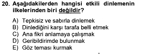 Satış Teknikleri 2012-2013 Ara Sınav - 20. soru