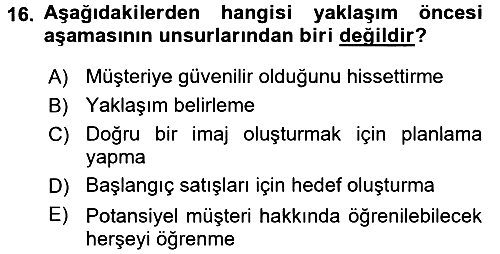 Satış Teknikleri 2015-2016 Ara Sınav - 16. soru