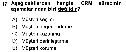 Satış Teknikleri 2015-2016 Ara Sınav - 17. soru