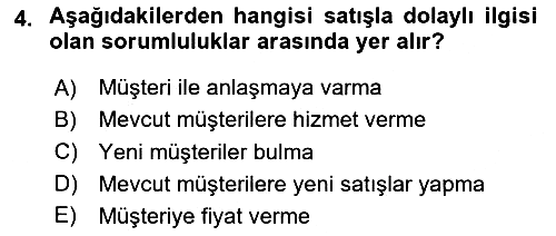 Satış Teknikleri 2023-2024 Ara Sınav - 4. soru