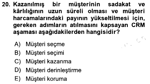 Satış Teknikleri 2023-2024 Ara Sınav - 20. soru
