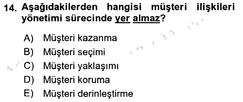 Satış Teknikleri 2024-2025 Ara Sınav - 14. soru