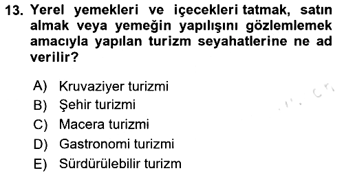 Turist Rehberliği 2024-2025 Dönem Sonu Sınavı - 13. soru