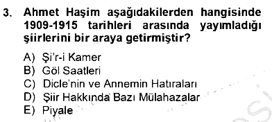 2. Meşrutiyet Dönemi Türk Edebiyatı 2012-2013 Dönem Sonu Sınavı - 3. soru