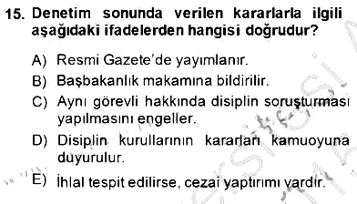 Adalet Meslek Etiği 2014-2015 Dönem Sonu Sınavı - 15. soru