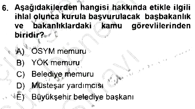 Adalet Meslek Etiği 2015-2016 Dönem Sonu Sınavı - 6. soru