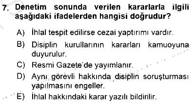 Adalet Meslek Etiği 2015-2016 Dönem Sonu Sınavı - 7. soru