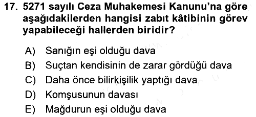 Adalet Meslek Etiği 2017-2018 Dönem Sonu Sınavı - 17. soru