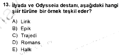 Batı Edebiyatında Akımlar 1 2014-2015 Ara Sınav - 13. soru
