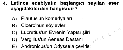 Batı Edebiyatında Akımlar 1 2017-2018 Ara Sınav - 4. soru