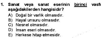 Batı Edebiyatında Akımlar 1 2012-2013 Dönem Sonu Sınavı - 1. soru