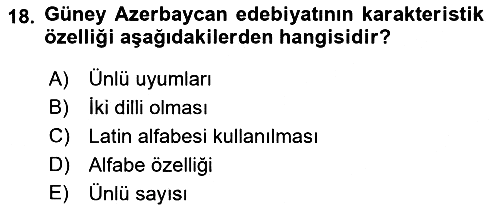 Çağdaş Türk Edebiyatları 1 2023-2024 Ara Sınav - 18. soru