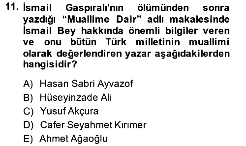 Çağdaş Türk Edebiyatları 1 2013-2014 Dönem Sonu Sınavı - 11. soru