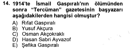 Çağdaş Türk Edebiyatları 1 2013-2014 Tek Ders Sınavı - 14. soru