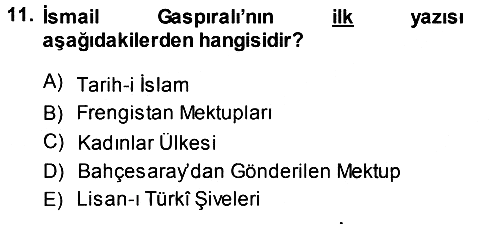 Çağdaş Türk Edebiyatları 1 2014-2015 Tek Ders Sınavı - 11. soru