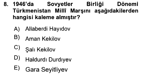 Çağdaş Türk Edebiyatları 1 2023-2024 Yaz Okulu Sınavı - 8. soru