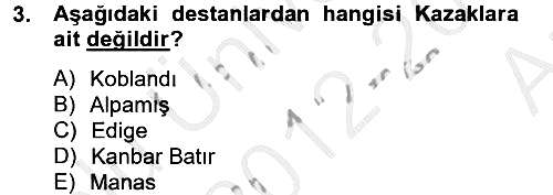Çağdaş Türk Edebiyatları 2 2012-2013 Ara Sınav - 3. soru