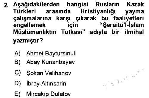Çağdaş Türk Edebiyatları 2 2023-2024 Ara Sınav - 2. soru