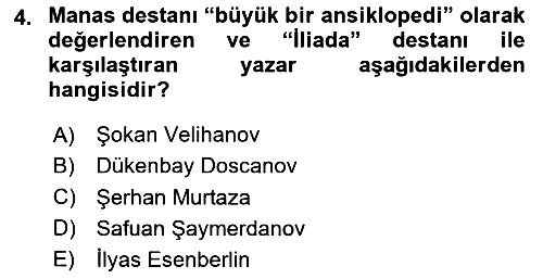Çağdaş Türk Edebiyatları 2 2024-2025 Yaz Okulu Sınavı - 4. soru