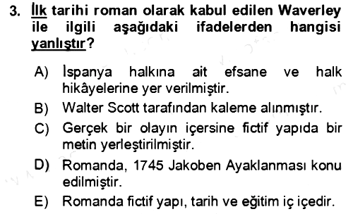 Çağdaş Türk Romanı 2018-2019 Ara Sınav - 3. soru