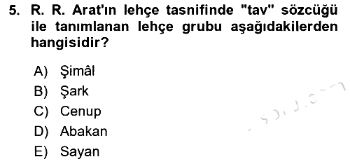 Çağdaş Türk Yazı Dilleri 1 2025-2026 Ara Sınav - 5. soru
