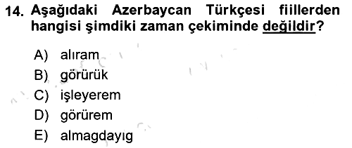 Çağdaş Türk Yazı Dilleri 1 2025-2026 Ara Sınav - 14. soru