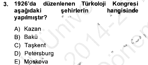 Çağdaş Türk Yazı Dilleri 1 2014-2015 Dönem Sonu Sınavı - 3. soru