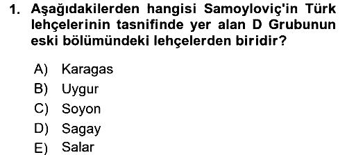 Çağdaş Türk Yazı Dilleri 1 2015-2016 Dönem Sonu Sınavı - 1. soru