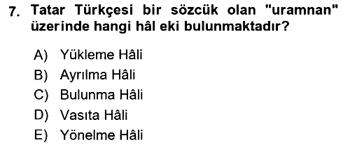 Çağdaş Türk Yazı Dilleri 2 2022-2023 Yaz Okulu Sınavı - 7. soru